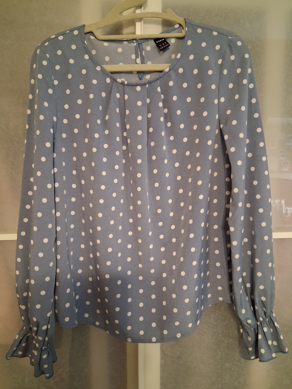 Polka Dot Long-Sleeve Blouse